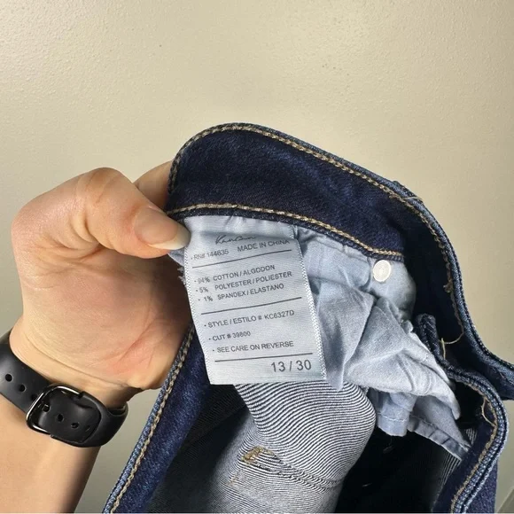 KANCAN Jaden Mid Rise Flare Distressed Stretch Denim Jeans - Picture 9 of 9